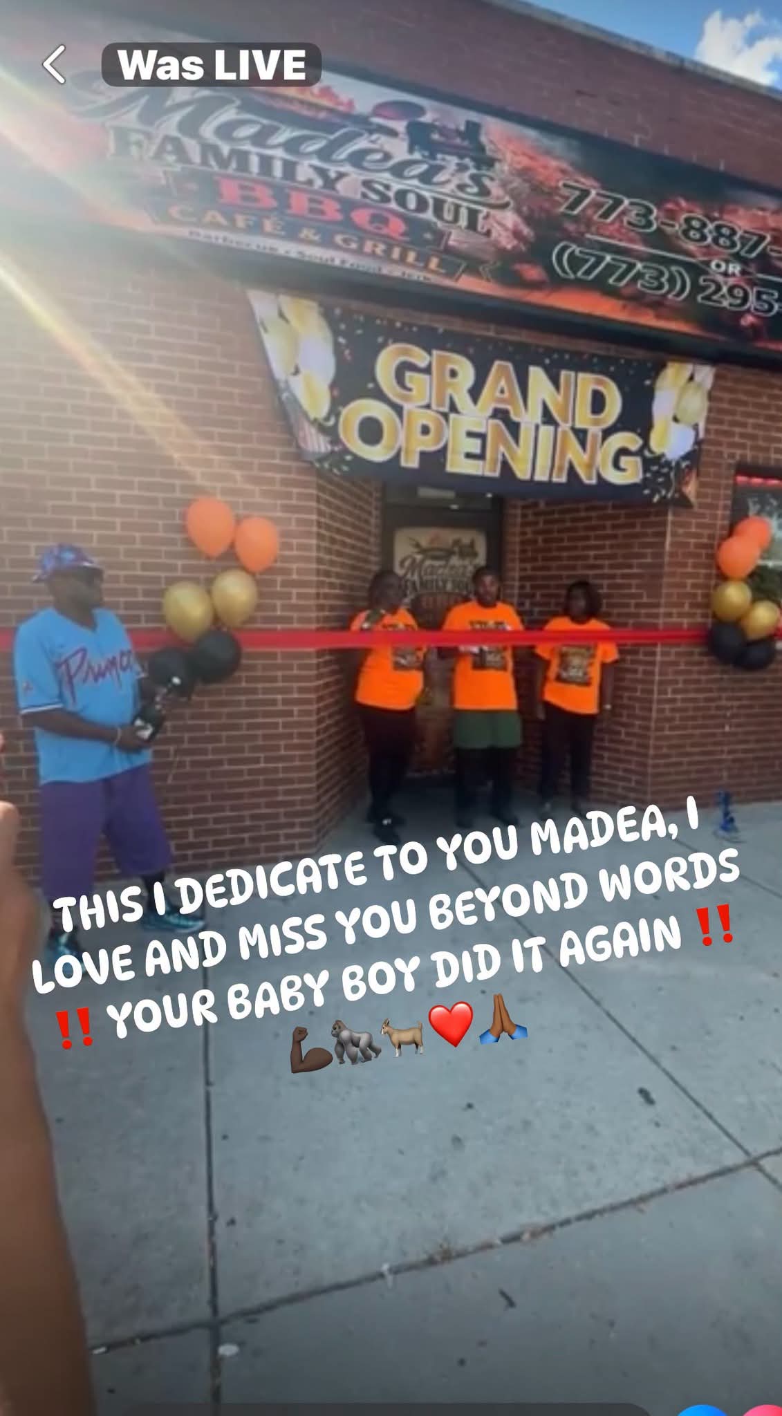 Madea's Family Soul BBQ Café & Grill Grand Opening ribbon-cutting